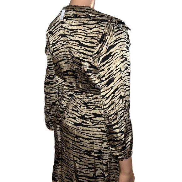 Nordstrom Rails Ora 3/4 Flutter Sleeve Drawstring Waist Animal Print Dress - Picture 4 of 12